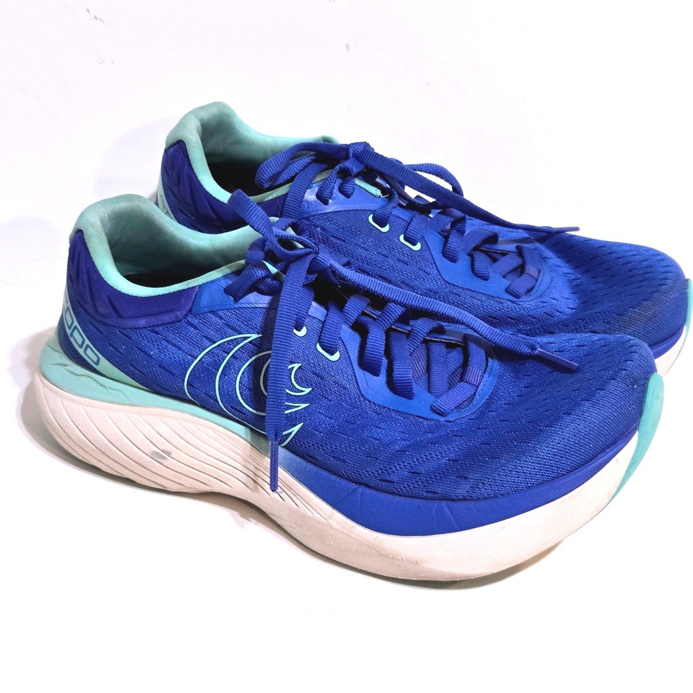 Topo Athletic Atmos Running Shoes Womens 8.5 Blue Aqua ZipFoam Mesh Sneaker READ